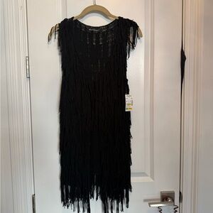 Elegant Black Fringe Vest